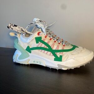 Off-White White and Green Sneakers